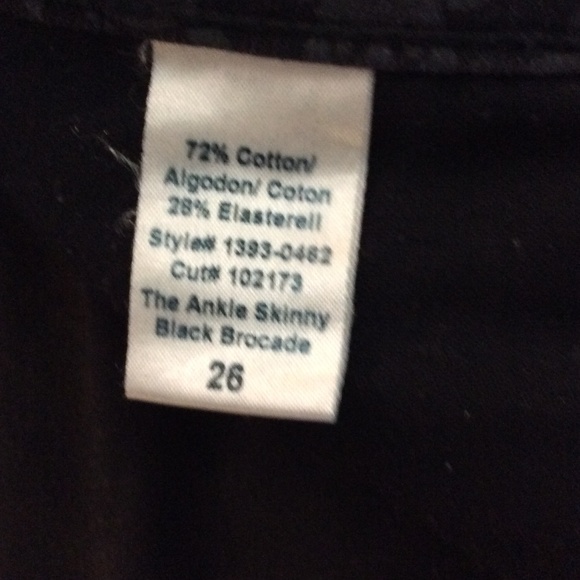 Current/Elliott The Ankle Skinny Black Brocade 26 - Picture 8 of 16